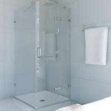 Monteray 73-3/8" High x 34-1/8" Wide x 34-1/8" Deep Hinged Frameless Shower Enclosure with Clear Glass