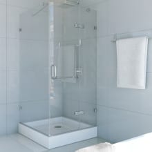 Monteray 73-3/8" High x 36-1/8" Wide x 36-1/8" Deep Hinged Frameless Shower Enclosure with Clear Glass