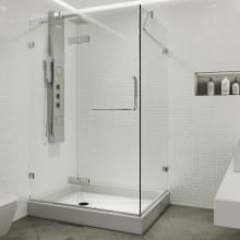 Monteray 79" High x 48" Wide x 32" Deep Hinged Frameless Shower Enclosure with Clear Glass