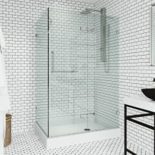 Monteray 79-1/4" High x 48-1/8" Wide x 32-3/8" Deep Hinged Frameless Shower Enclosure with Clear Glass
