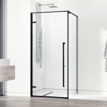 Meridian 73" High x 34" Wide x 34" Deep Hinged Frameless Shower Enclosure with Clear Glass
