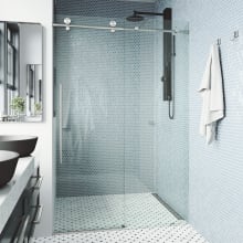 Elan 76" High x 52" Wide Sliding Frameless Shower Door with Clear Glass