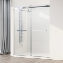Houston 76" High x 60" Wide Sliding Frameless Shower Door with Clear Glass