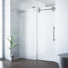 Elan 56 to 60 in. W x 74 in. H Sliding Frameless Shower Door with 3/8 in. (10mm) Frosted Glass