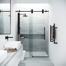 Elan 44 to 48 in. W x 74 in. H Sliding Frameless Shower Door in Chrome with 3/8 in. (10mm) Clear Glass