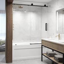Elan 66" High x 60" Wide Sliding Frameless Tub Door with Clear Glass