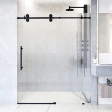 Elan 56 to 60 in. W x 74 in. H Sliding Frameless Shower Door in Chrome with 3/8 in. (10mm) Fluted Glass