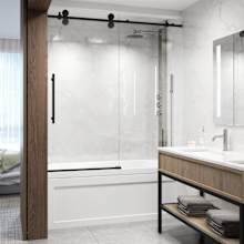 Elan 66" High x 60" Wide Sliding Frameless Tub Door with Clear Glass
