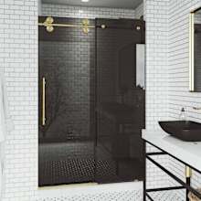 Elan 74" High x 60" Wide Sliding Frameless Shower Door with Tinted Glass
