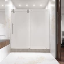 Elan 56 to 60 in. W x 74 in. H Sliding Frameless Shower Door with 3/8 in. (10mm) Frosted Glass