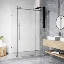 Elan E-Class 76" High x 46" Wide x 35" Deep Hinged Frameless Shower Enclosure with Clear Glass