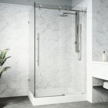 Elan E-Class 81-7/8" High x 48-1/8" Wide x 36-1/8" Deep Sliding Frameless Shower Enclosure with Clear Glass