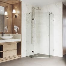 Verona 73-3/8" High x 38" Wide x 36-1/8" Deep Hinged Frameless Shower Enclosure with 3/8" Glass