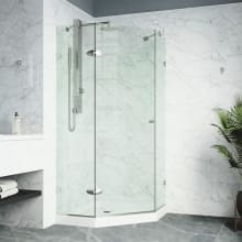 Verona 77" High x 42" Wide x 42" Deep Hinged Frameless Shower Enclosure with Clear Glass