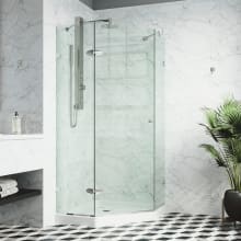Verona 77" High x 40" Wide x 40" Deep Hinged Frameless Shower Enclosure with Clear Glass