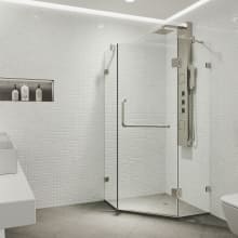 Piedmont 73-3/8" High x 38" Wide x 36-1/8" Deep Hinged Frameless Shower Enclosure with 3/8" Glass