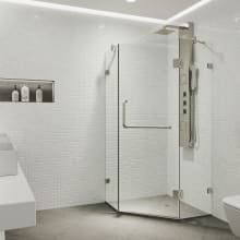 Piedmont 73-3/8" High x 40" Wide x 38-1/8" Deep Hinged Frameless Shower Enclosure with 3/8" Glass