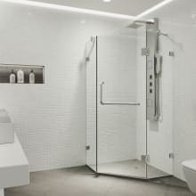 Piedmont 73-3/8" High x 36" Wide x 34-1/8" Deep Hinged Frameless Shower Enclosure with 3/8" Glass