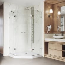 Gemini 76-3/4" High x 47" Wide x 47-5/8" Deep Hinged Frameless Shower Enclosure with 3/8" Glass - Low Profile Shower Pan Included