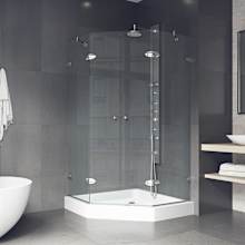 Gemini 79" High x 42" Wide x 42" Deep Hinged Frameless Shower Enclosure with Clear Glass