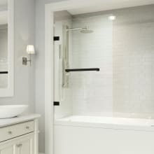 Rialto 58" High x 34" Wide Hinged Frameless Tub Door with Clear Glass