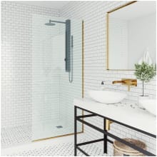 Zenith 74" High x 34-1/8" Wide Shower Screen Frameless Shower Door with Clear and Tinted Glass