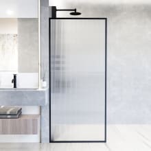 Meridian 74" High x 34" Wide Shower Screen Framed Shower Door with Fluted Glass