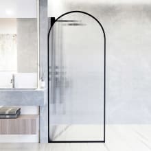 Arden 78" High x 34" Wide Shower Screen Framed Shower Door with Fluted Glass