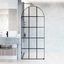 Arden 78" High x 34" Wide Hinged Framed Shower Door with Clear Glass