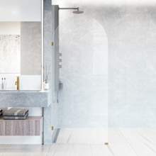 Arden 78" High x 34" Wide Hinged Frameless Shower Door with Clear Glass