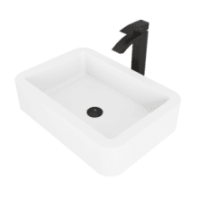 Duris 22-3/4" Solid Surface Vessel Bathroom Sink with 1.2 GPM Deck Mounted Bathroom Faucet and Pop-Up Drain Assembly