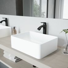 Amaryllis 14-1/2" Acrylic Vessel Bathroom Sink with 1.2 GPM Deck Mounted Bathroom Faucet and Pop-Up Drain Assembly