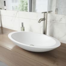 23-1/8" Solid Surface Vessel Bathroom Sink with 1.2 GPM Deck Mounted Bathroom Faucet and Pop-Up Drain Assembly