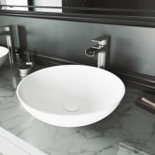 Lotus 16" Solid Surface Vessel Bathroom Sink with 1.2 GPM Deck Mounted Bathroom Faucet and Pop-Up Drain Assembly