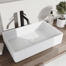 Magnolia 21-1/4" Solid Surface Vessel Bathroom Sink with 1.2 GPM Deck Mounted Bathroom Faucet and Pop-Up Drain Assembly