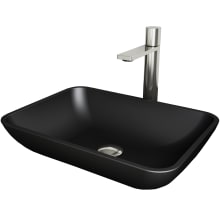 Sottile 18" MatteShell™ Vessel Bathroom Sink with 1.2 GPM Gotham Deck Mounted Bathroom Faucet and Pop-Up Drain Assembly
