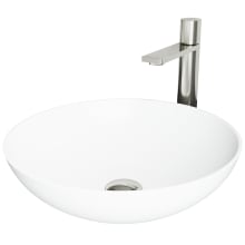 Lotus 16" Matte Stone™ Vessel Bathroom Sink with 1.2 GPM Gotham Deck Mounted Bathroom Faucet and Pop-Up Drain Assembly