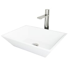 Vinca 18" Matte Stone™ Vessel Bathroom Sink with 1.2 GPM Gotham Deck Mounted Bathroom Faucet and Pop-Up Drain Assembly