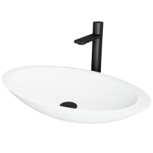 Wisteria 23-1/8" Matte Stone™ Vessel Bathroom Sink with 1.2 GPM Gotham Deck Mounted Bathroom Faucet and Pop-Up Drain Assembly