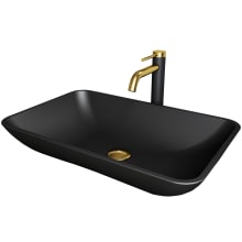Hadyn 22" MatteShell™ Vessel Bathroom Sink with 1.2 GPM Lexington cFiber© Deck Mounted Bathroom Faucet and Pop-Up Drain Assembly