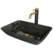 Onyx 13" Glass Vessel Bathroom Sink with 1.2 GPM Lexington cFiber© Deck Mounted Bathroom Faucet and Pop-Up Drain Assembly