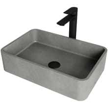 Brighton 19-11/16" Rectangular Concrete Vessel Bathroom Sink & Faucet