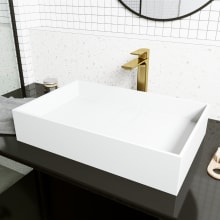 Bryant 23-1/4" Matte Stone Vessel Bathroom Sink with 1.2 GPM Deck Mounted Bathroom Faucet and Pop-Up Drain Assembly