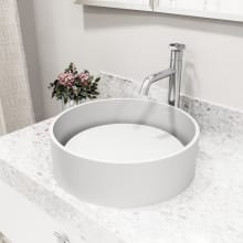 Anvil 16" Solid Surface Vessel Bathroom Sink with 1.2 GPM Deck Mounted Bathroom Faucet and Drain Plate