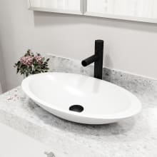 Wisteria 23-1/8" Solid Surface Vessel Bathroom Sink with 1.2 GPM Deck Mounted Bathroom Faucet and Pop-Up Drain