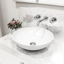 Lotus 16" Solid Surface Vessel Bathroom Sink with 1.2 GPM Deck Mounted Bathroom Faucet and Pop-Up Drain