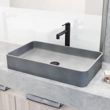 Sterling 14" Concrete Vessel Bathroom Sink with 1.2 GPM Deck Mounted Bathroom Faucet and Pop-Up Drain Assembly