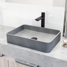 Nova 14" Concrete Vessel Bathroom Sink with 1.2 GPM Deck Mounted Bathroom Faucet and Pop-Up Drain Assembly
