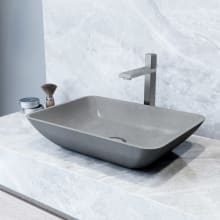 Nova 13" Concrete Vessel Bathroom Sink with 1.2 GPM Deck Mounted Bathroom Faucet and Pop-Up Drain Assembly