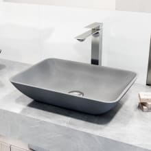 Dunn 13" Concrete Vessel Bathroom Sink with 1.2 GPM Deck Mounted Bathroom Faucet and Pop-Up Drain Assembly